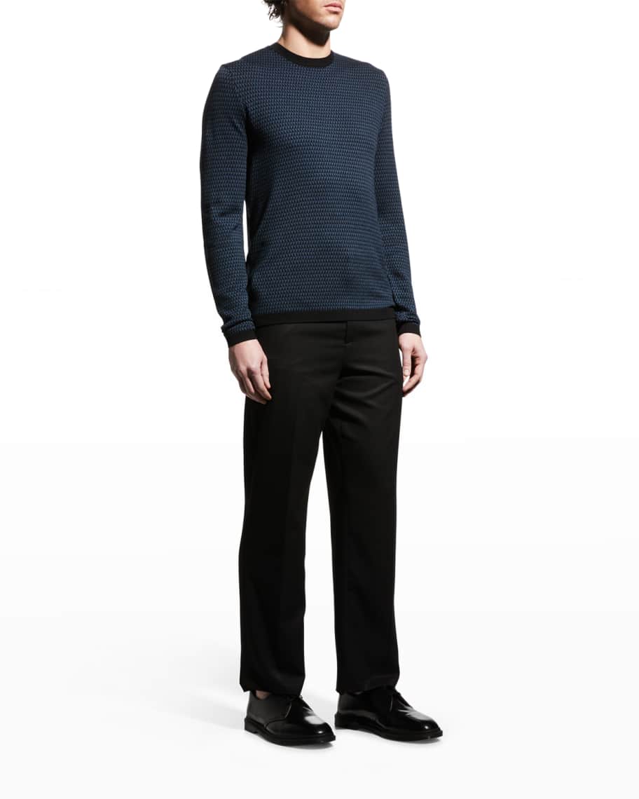 Emporio Armani Men's Geometric Wool Sweater | Neiman Marcus