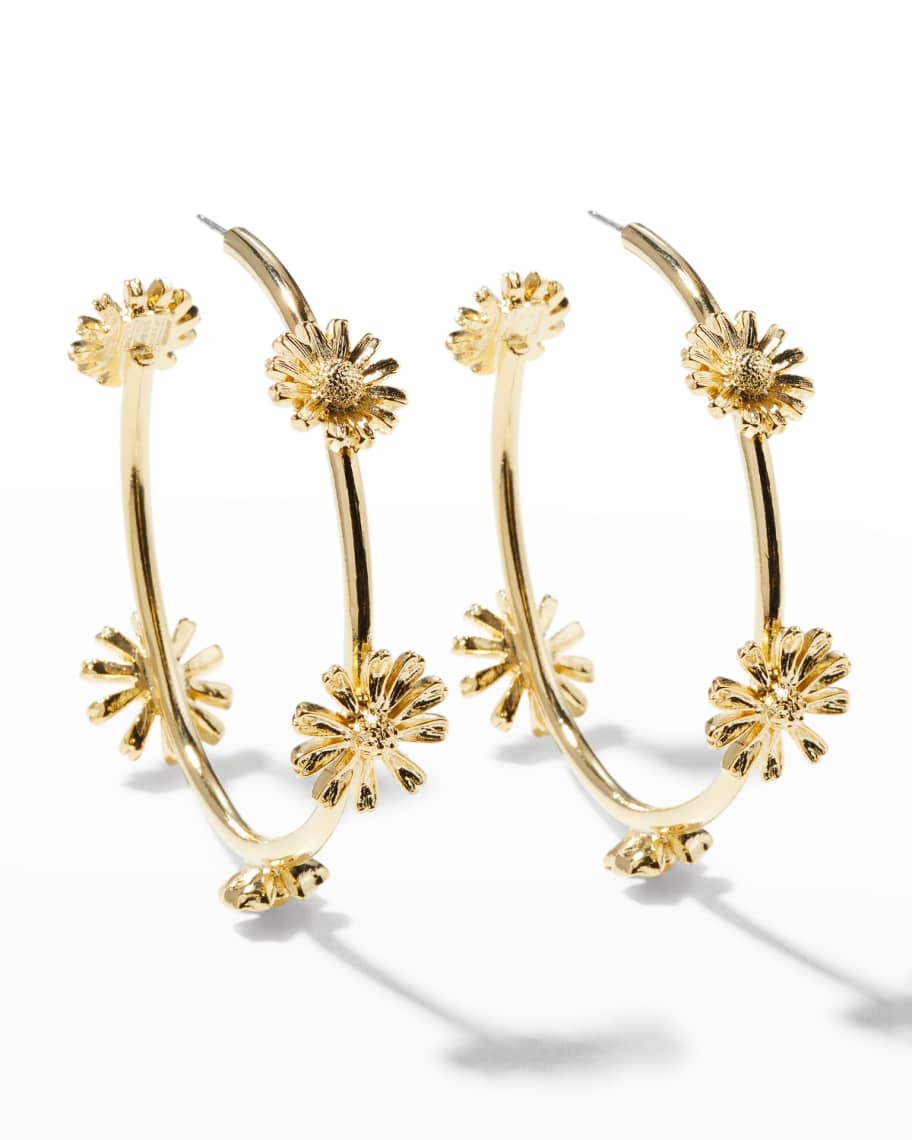 Louis Vuitton Style Enameled Double Fleur Tassel Earrings