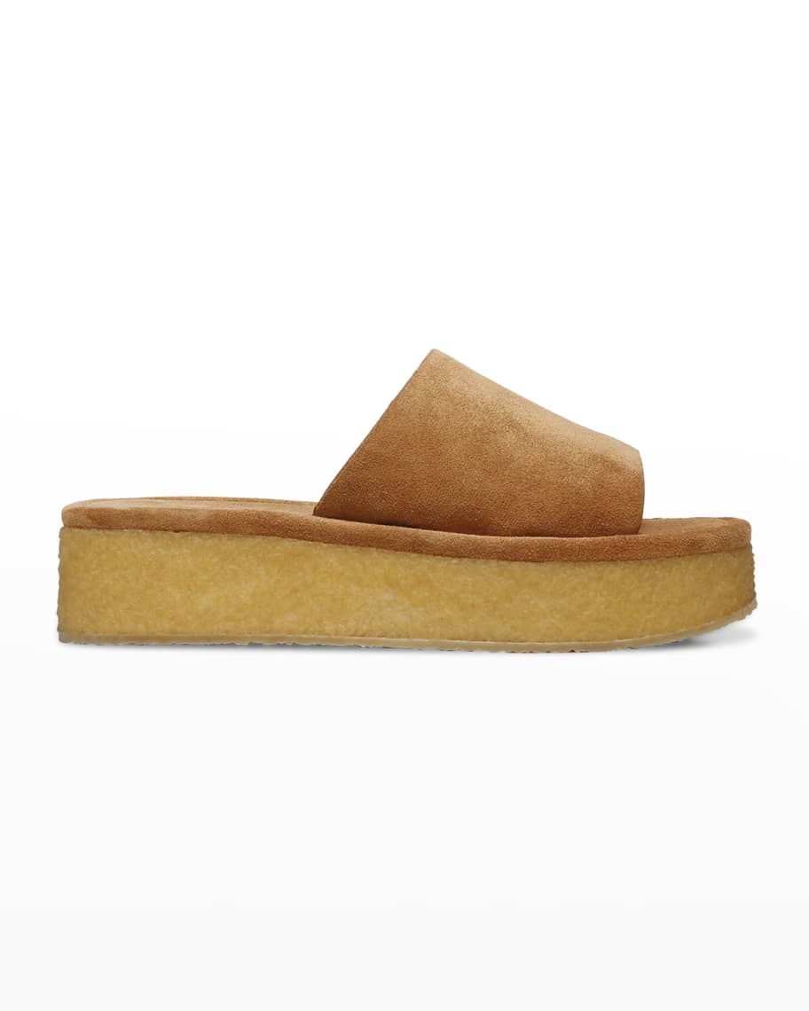 Vince Palley Suede Slide Wedge Sandals | Neiman Marcus