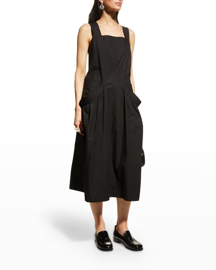LOW CLASSIC Apron Dress w/ Oversized Pockets | Neiman Marcus