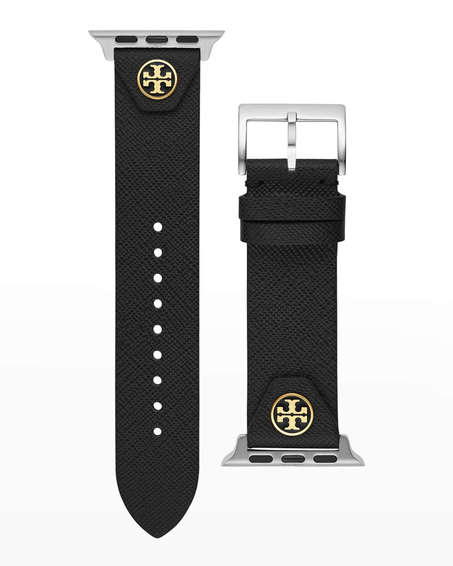 Tory Burch Saffiano Leather Apple Watch Band in Black, 38-40mm | Neiman  Marcus