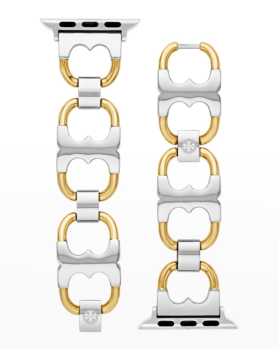 Tory Burch Doublet-Link Stainless Steel Apple Watch Bracelet in