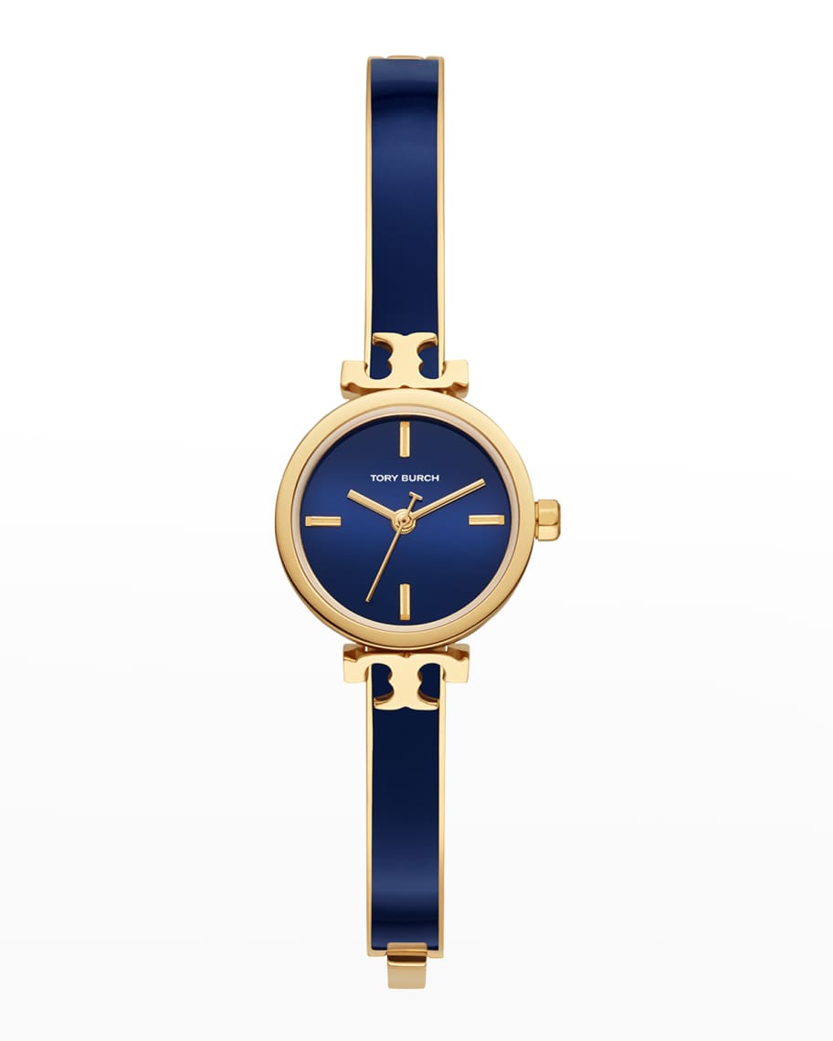 Tory Burch Kira Bangle Watch in Gold-Tone and Navy Stainless Steel, 22mm |  Neiman Marcus