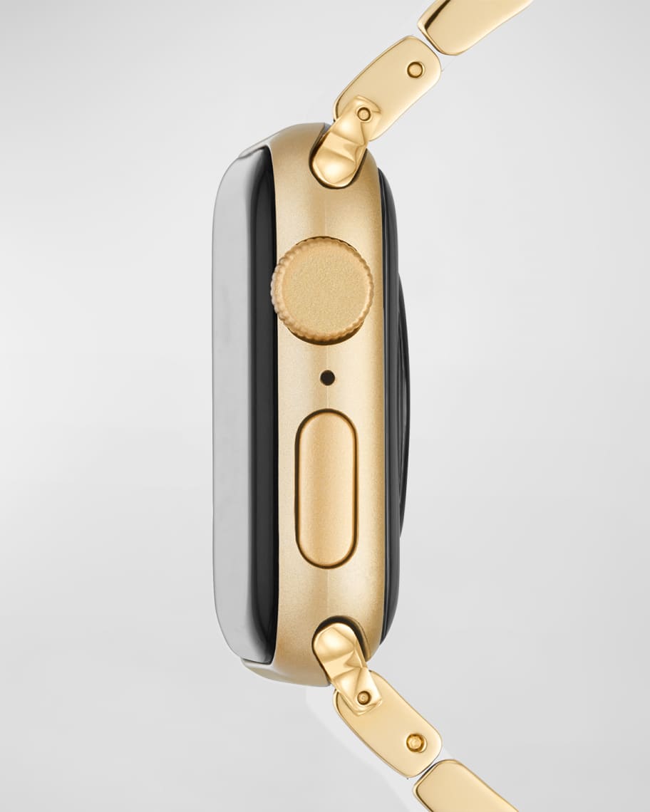 Image 3 of 5: Apple Watch 3-Link Bracelet Strap in White Silicone