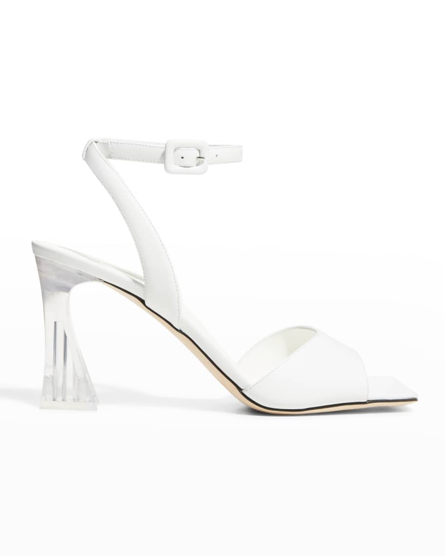 Giuseppe Zanotti Birel Calfskin Clear-Heel Sandals | Neiman Marcus