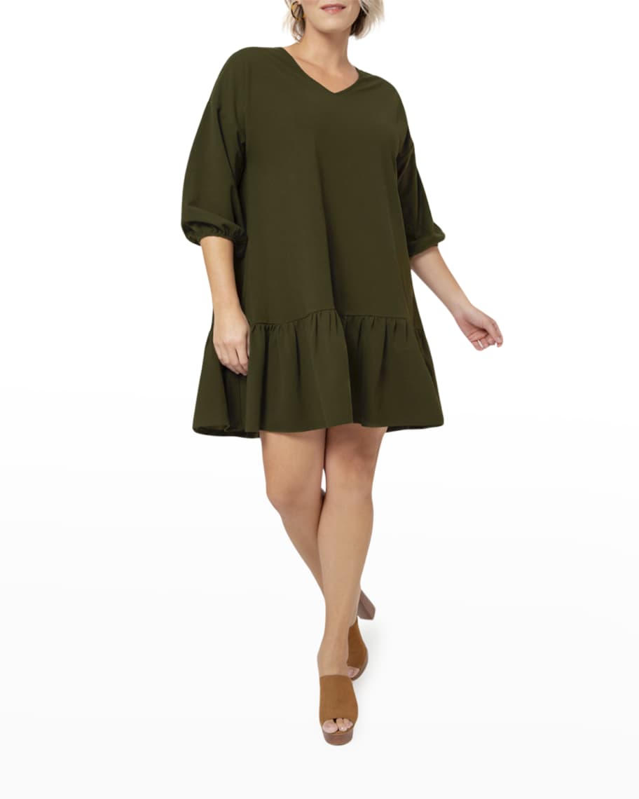Leota Plus Size Luna RuffleHem Dress Neiman Marcus