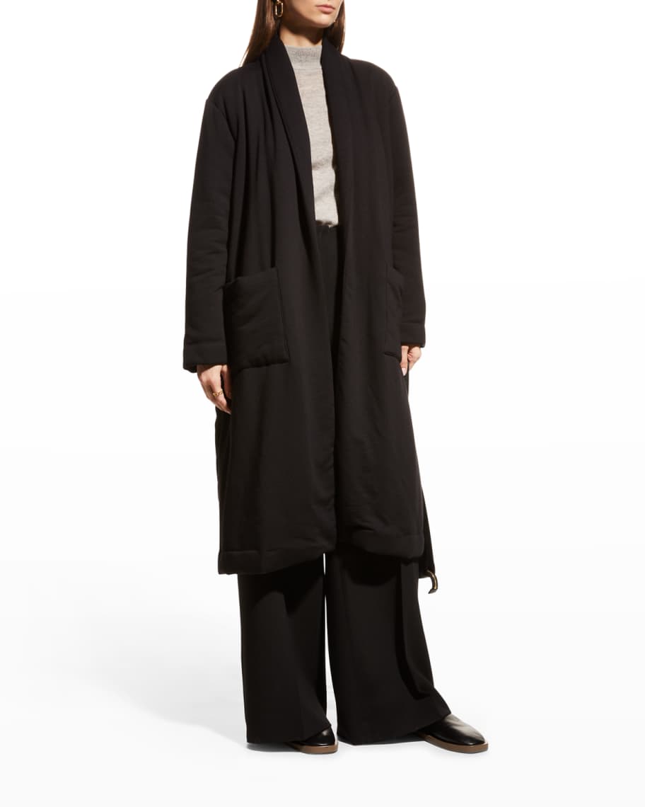 Eileen Fisher Shawl-Collar Padded Terry & Fleece Coat | Neiman Marcus