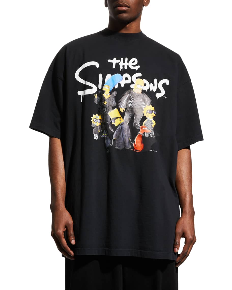 Balenciaga Men's Simpsons Oversized T-Shirt | Neiman Marcus