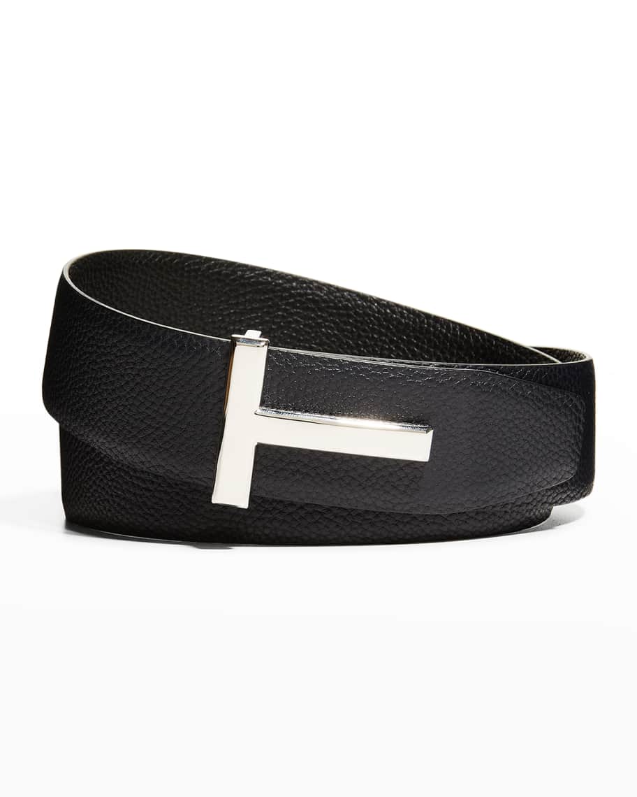 TOM FORD Men's T-Buckle Reversible Leather Belt | Neiman Marcus