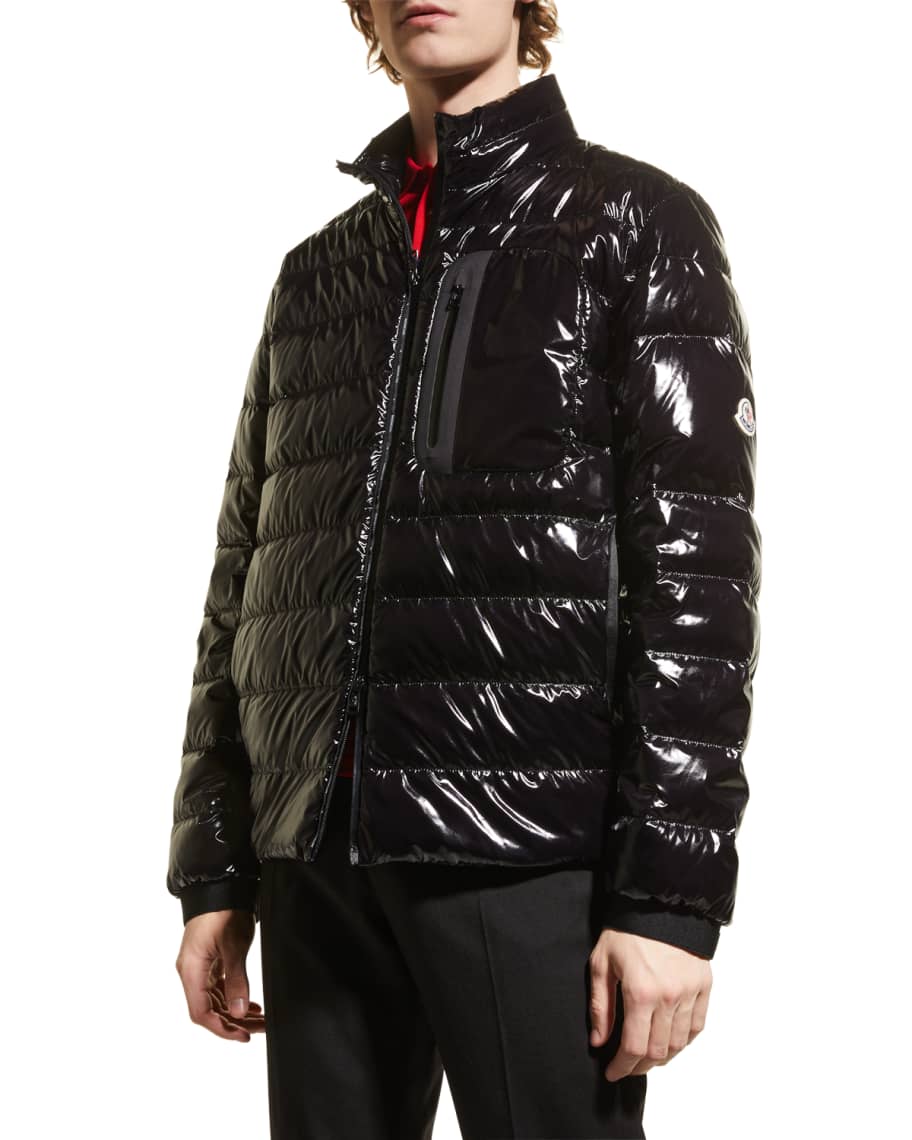 Moncler Men's Maewo Shiny Quilted Down Jacket Neiman Marcus