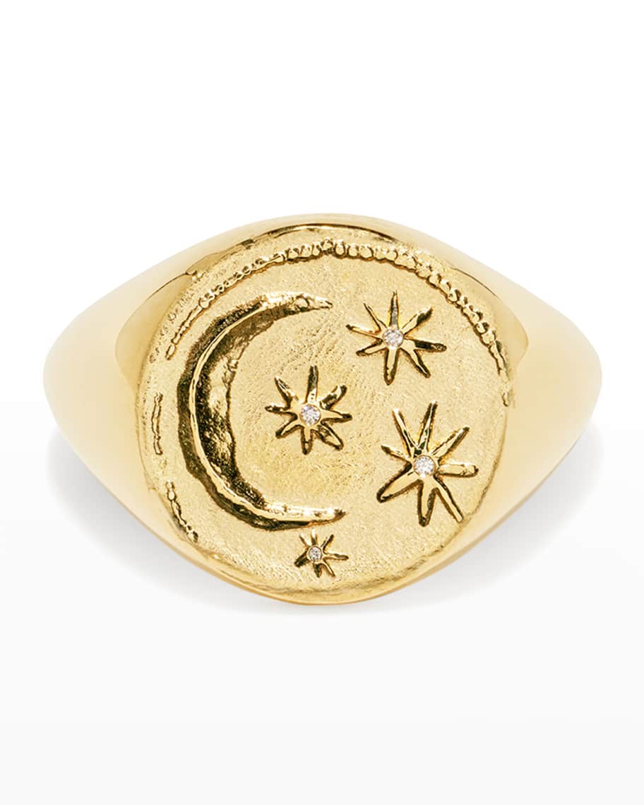 AZLEE Cosmic Coin Ring, Size 6.5 Neiman Marcus