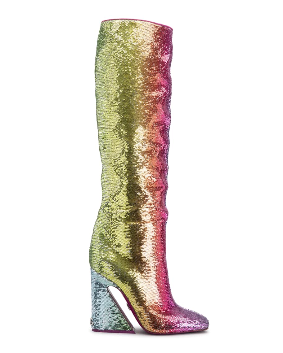 Rainbow knee high boots shop