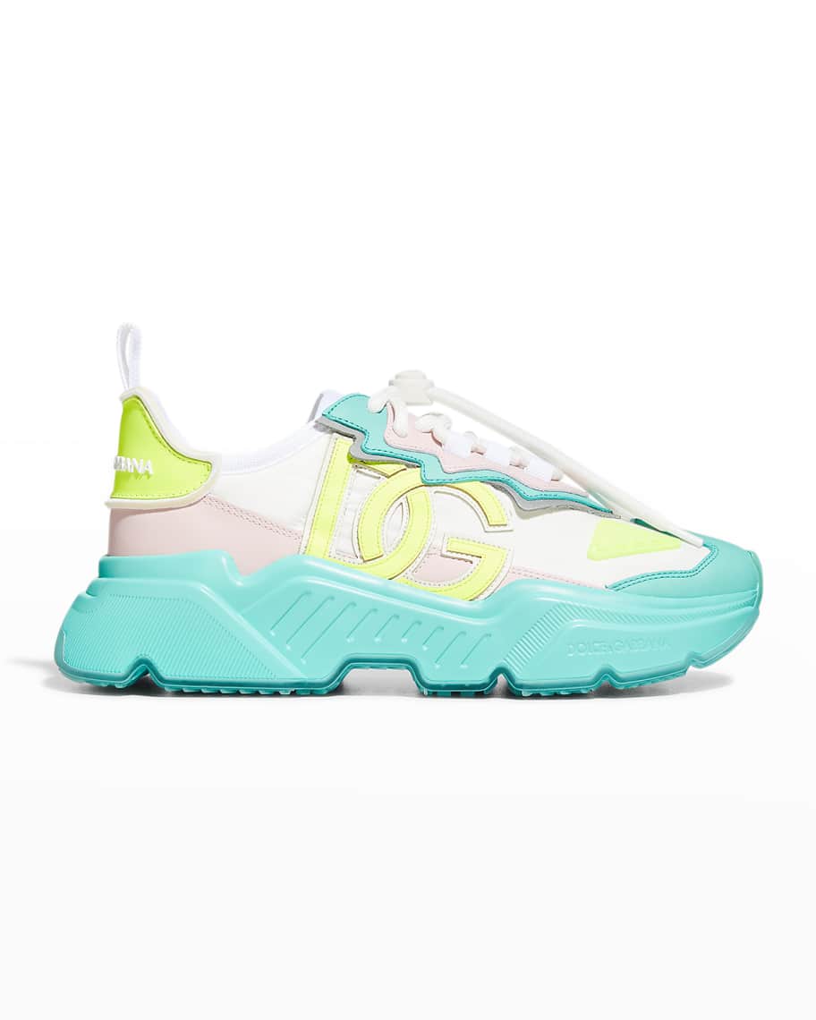 daymaster mixed leather runner sneakers