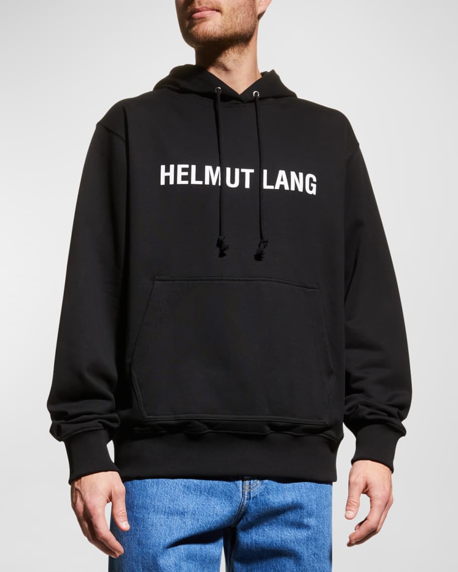 Helmut lang black wool hoodie with faux hair top