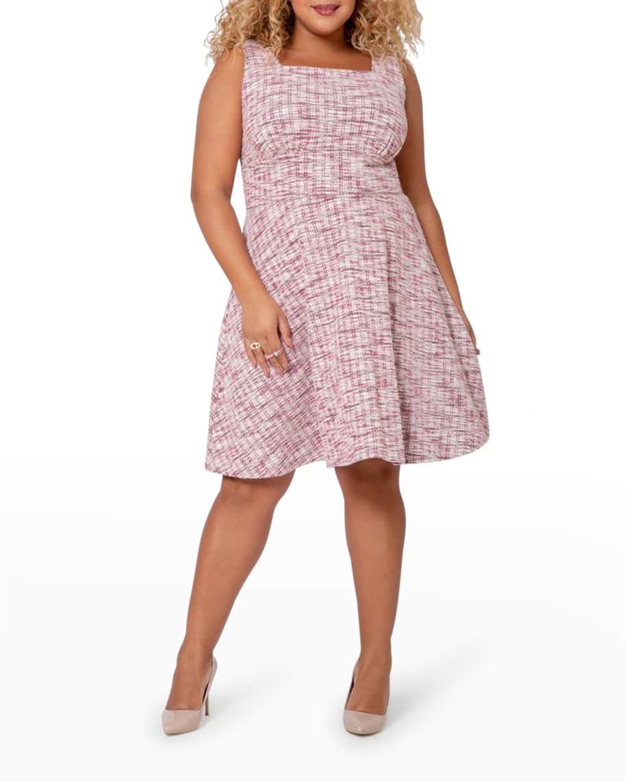 Leota Plus Size Ariana Sleeveless Tweed Dress Neiman Marcus