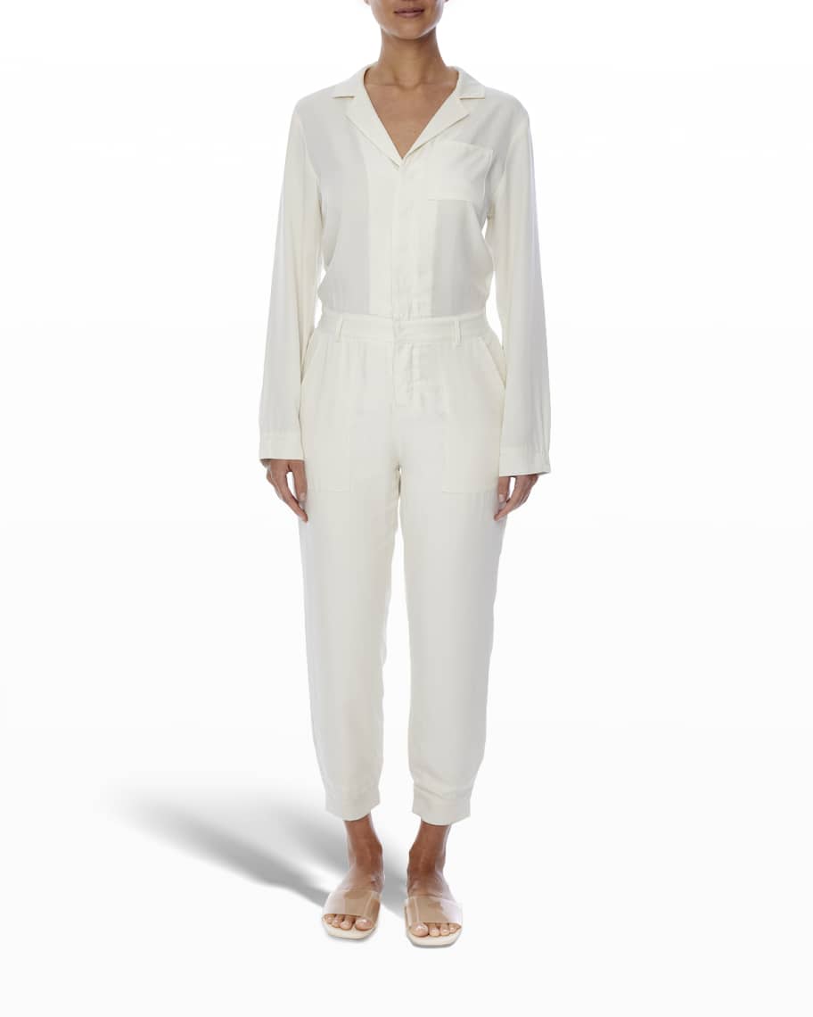 LBLC THE LABEL Juliette ButtonFront Tencel Jumpsuit Neiman Marcus
