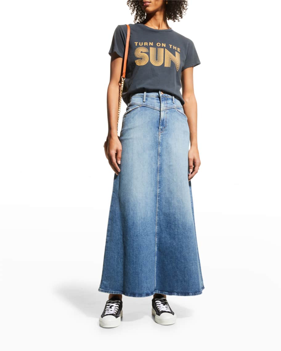 MOTHER Yoke Front Circle Maxi Skirt | Neiman Marcus
