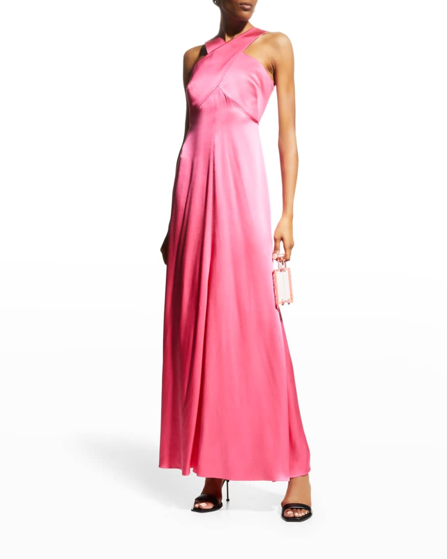 Giorgio Armani Crisscross Halter Silk Gown | Neiman Marcus