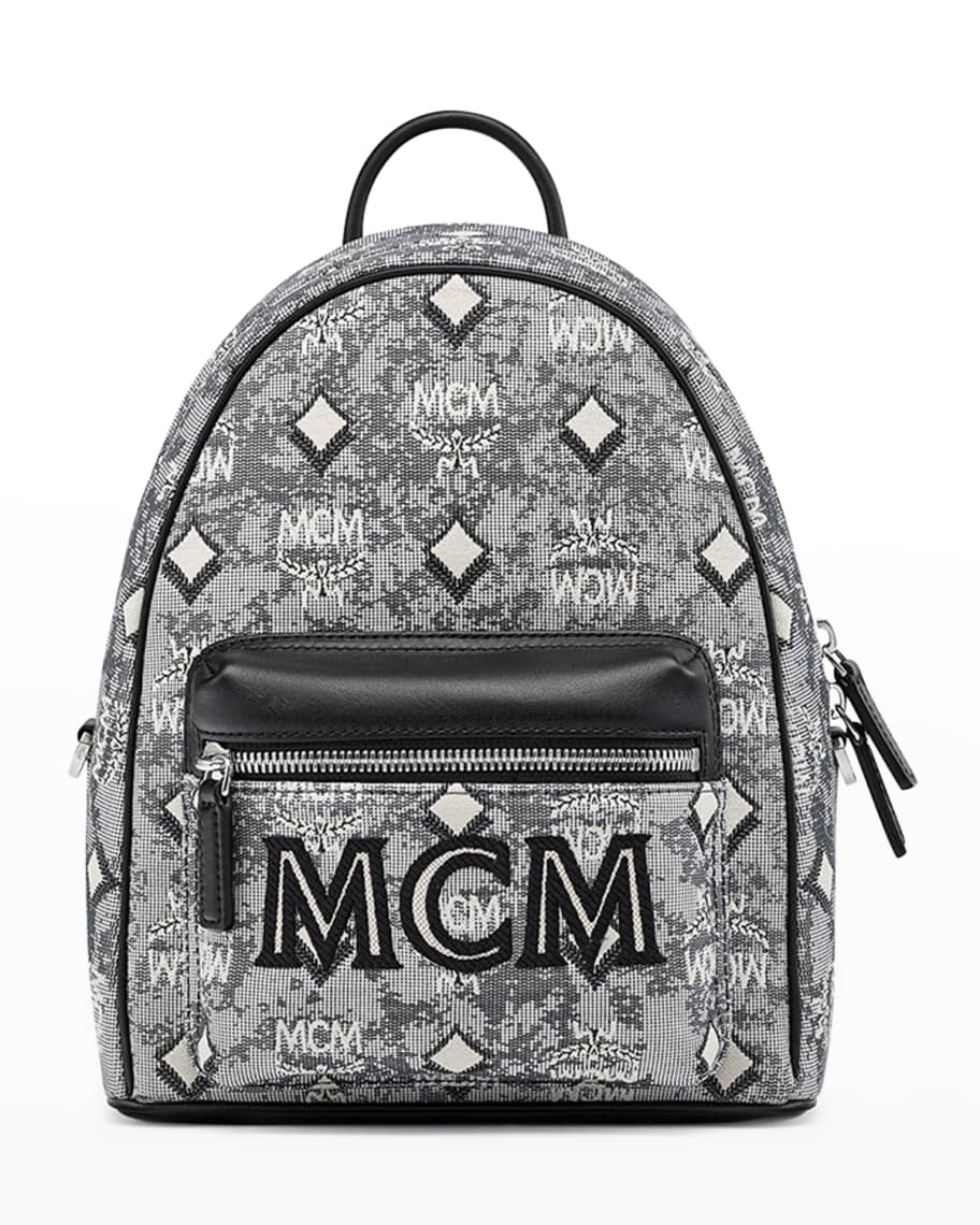 MCM Jacquard Monogram Mini Backpack Grey 1302732
