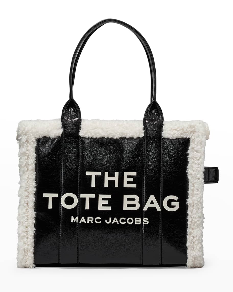 Marc Jacobs Traveler Faux-Fur & Leather Tote Bag | Neiman Marcus
