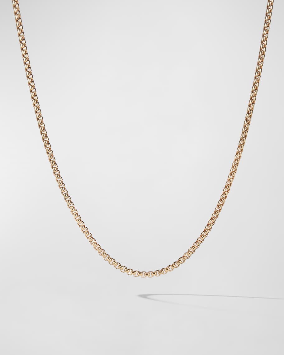 David Yurman Box Chain Necklace in 18K Gold, 2.7mm | Neiman Marcus