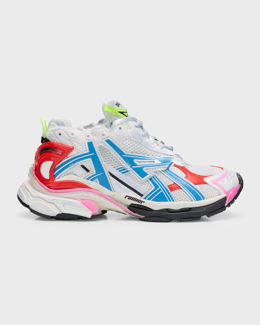 Balenciaga Men's Multicolor Mesh Runner Sneakers | Neiman Marcus