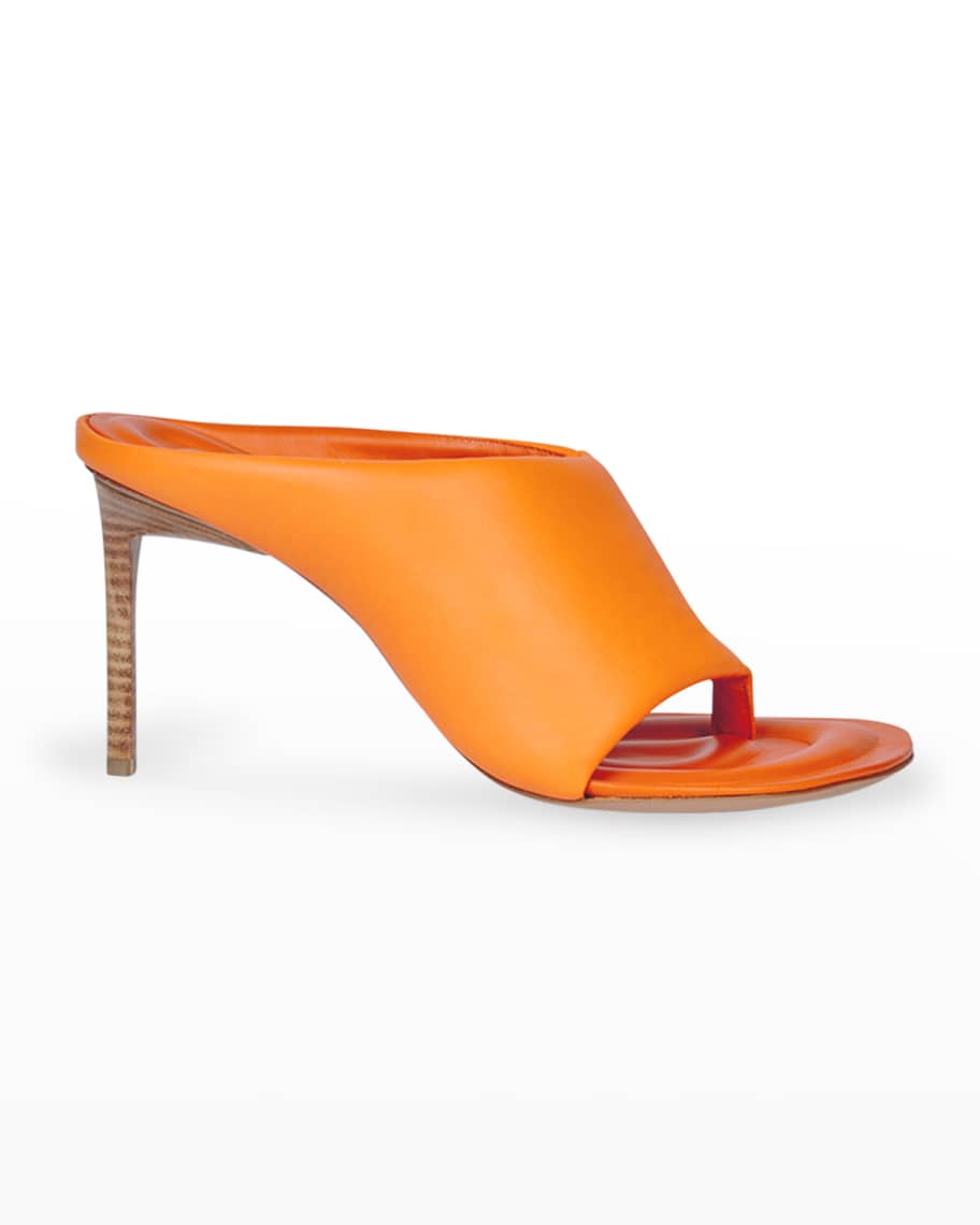 【送料&関税込】Jacquemus Les Mules Aqua Scuba Slide Stilett JACQUEMUS Aqua Leather Mules in Green | endource