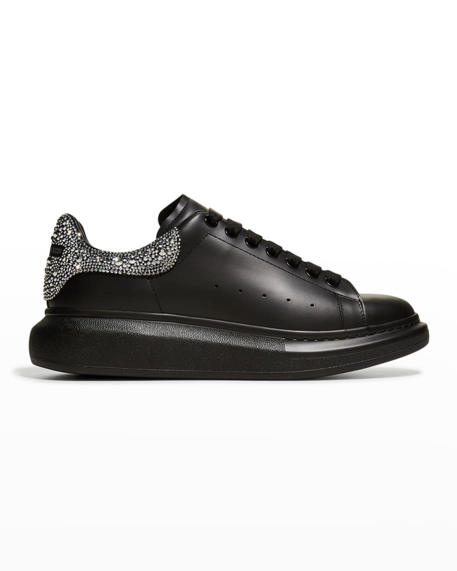 Alexander McQueen Men's Oversized Larry Allover Crystal Platform Sneakers