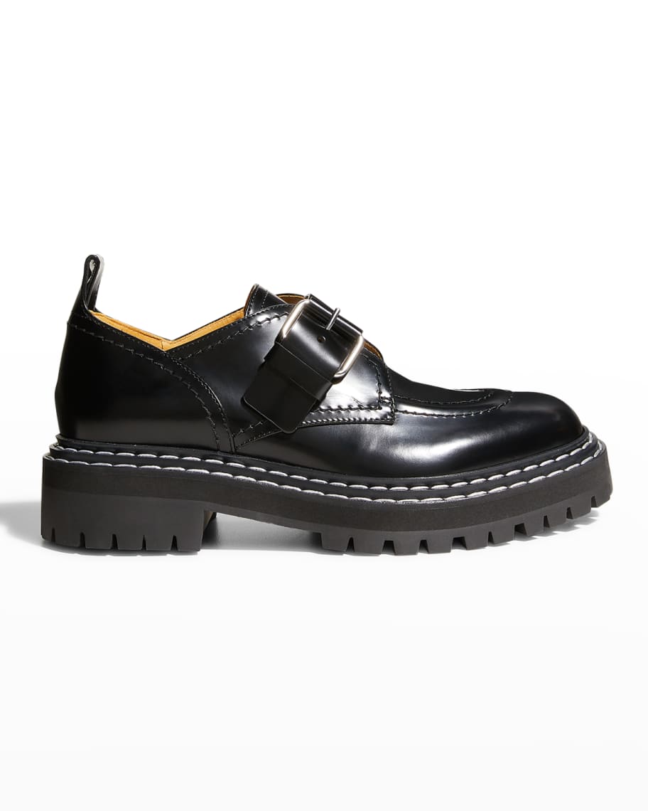 Proenza Schouler Leather Buckle Oxford Loafers | Neiman Marcus