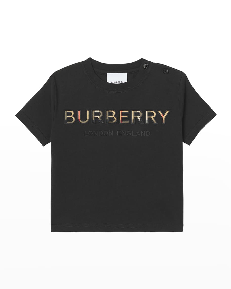 Burberry Boy's Vintage Check Logo T-Shirt, Size 6M-2 | Neiman Marcus
