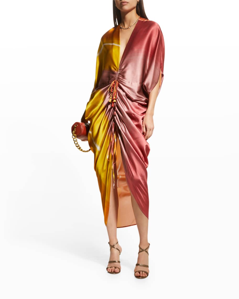 Silvia Tcherassi Cloister Stretch-Silk Tie-Dye Dress | Neiman Marcus