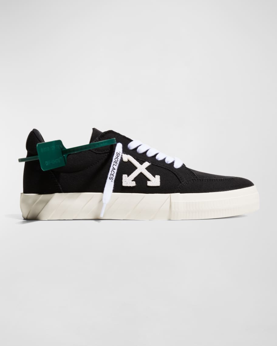 Off-White Men's Canvas Low-Top Vulcanized Diagonal Sneakers 