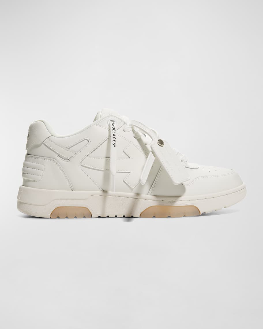 Off-White Men's Out of Office Arrow Leather Sneakers | Neiman Marcus