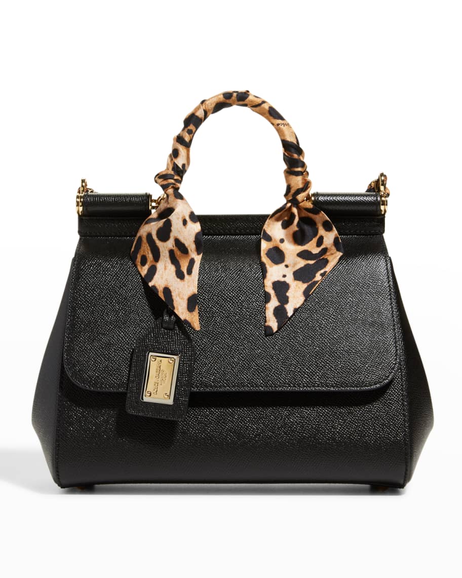 Dolce&Gabbana Sicily Medium Leopard-Print Chain Top-Handle Bag | Neiman ...