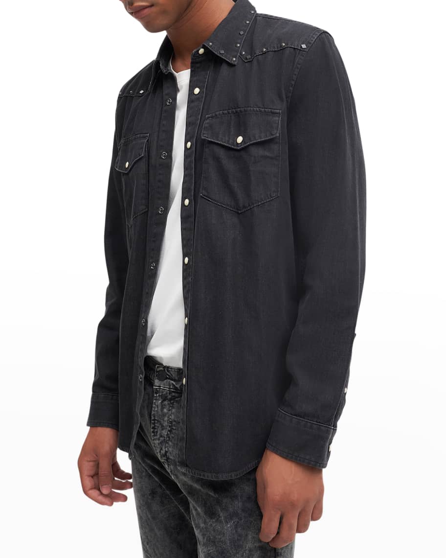 7 for all mankind Men's Studded Western Shirt | Neiman Marcus