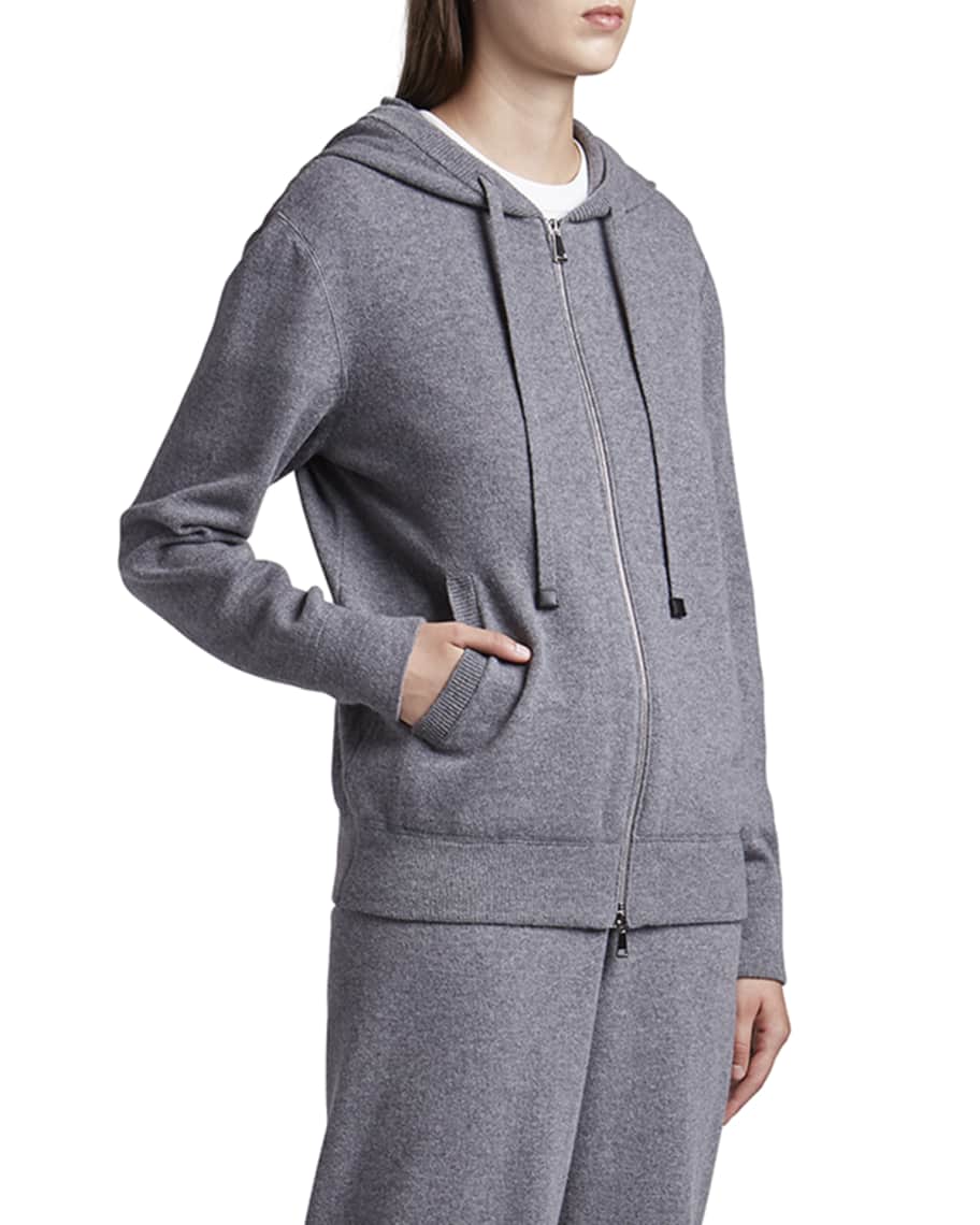 Moncler Cashmere-Blend Hooded Cardigan | Neiman Marcus