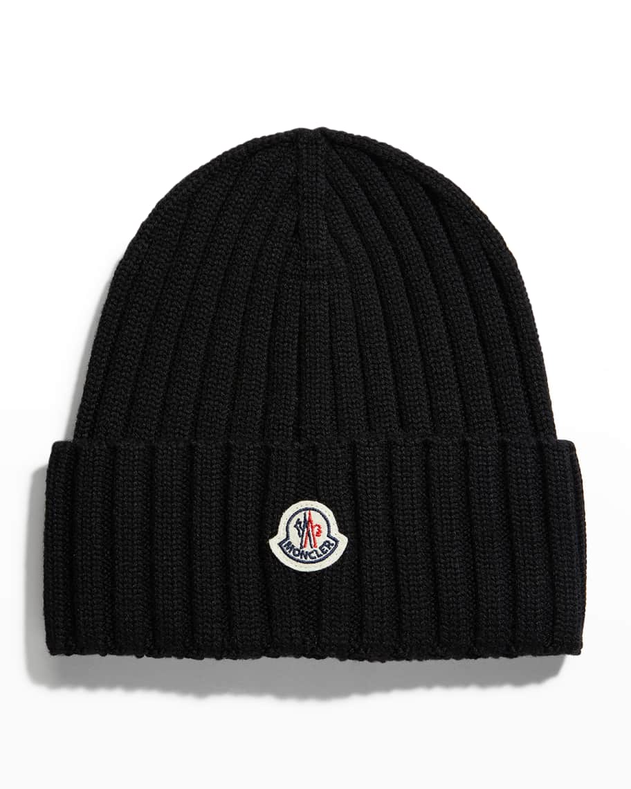 Moncler Virgin Wool Rib-Knit Beanie | Neiman Marcus