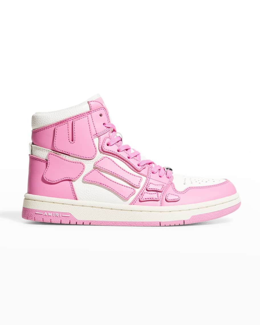 Amiri Skel Bicolor Leather High-Top Sneakers | Neiman Marcus