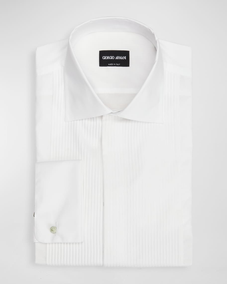 Brunello Cucinelli Men's Pleated-Bib Tuxedo Shirt - Bergdorf Goodman