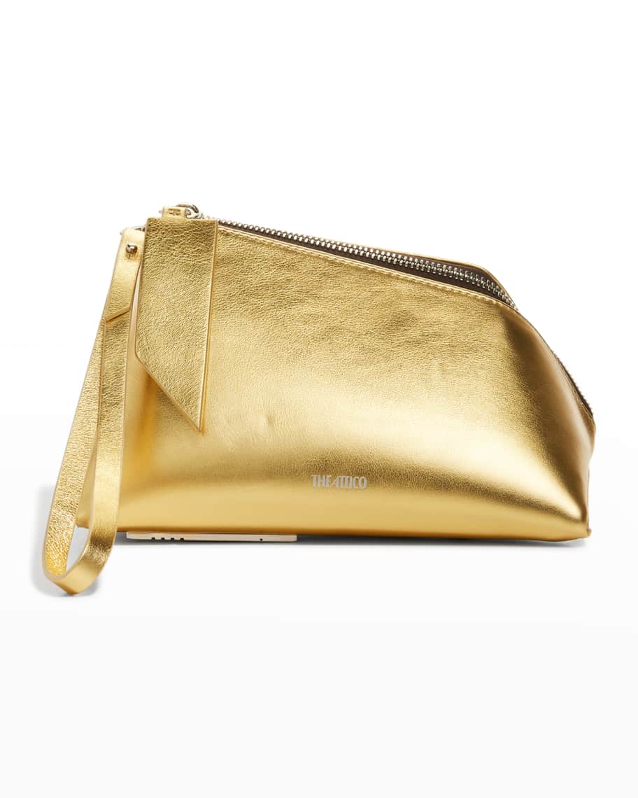 The Attico Saturday Metallic Pouch Clutch Bag Neiman Marcus