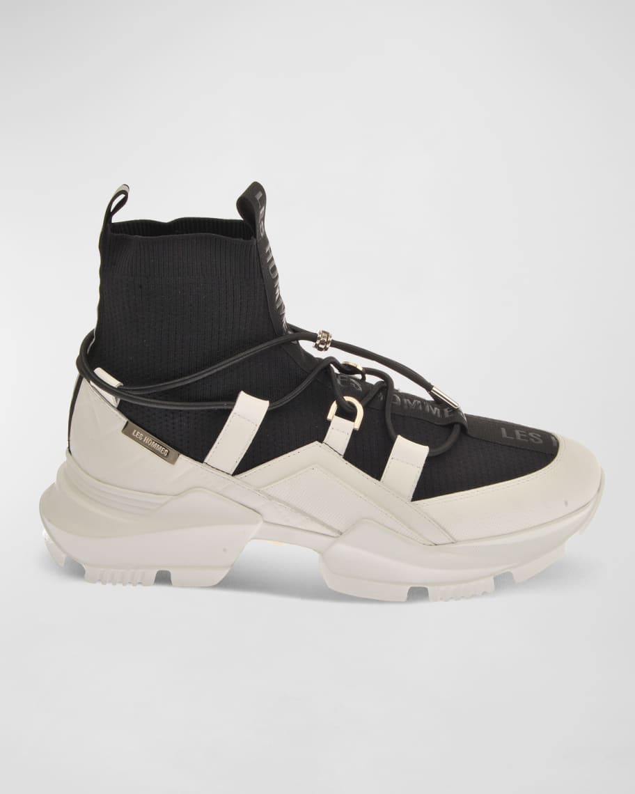 Les Hommes Men's Sock Knit Chunky High-Top Sneakers | Neiman Marcus