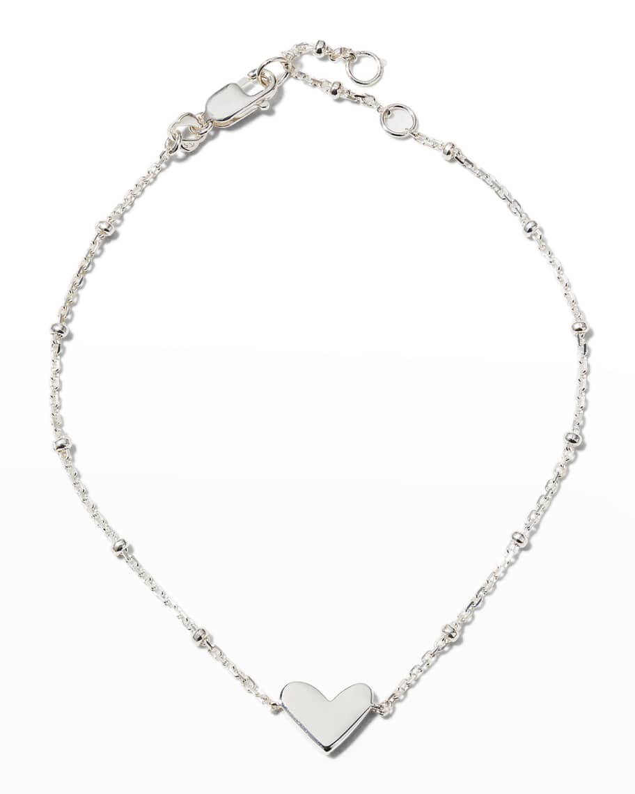 Ari Heart Delicate Chain Bracelet in Sterling Silver