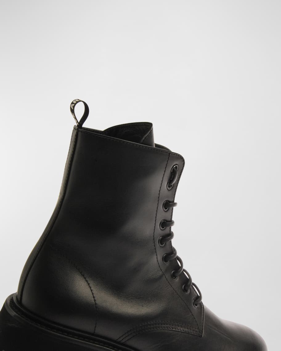 Image 3 of 5: Men's Lug-Sole Leather Combat Boots
