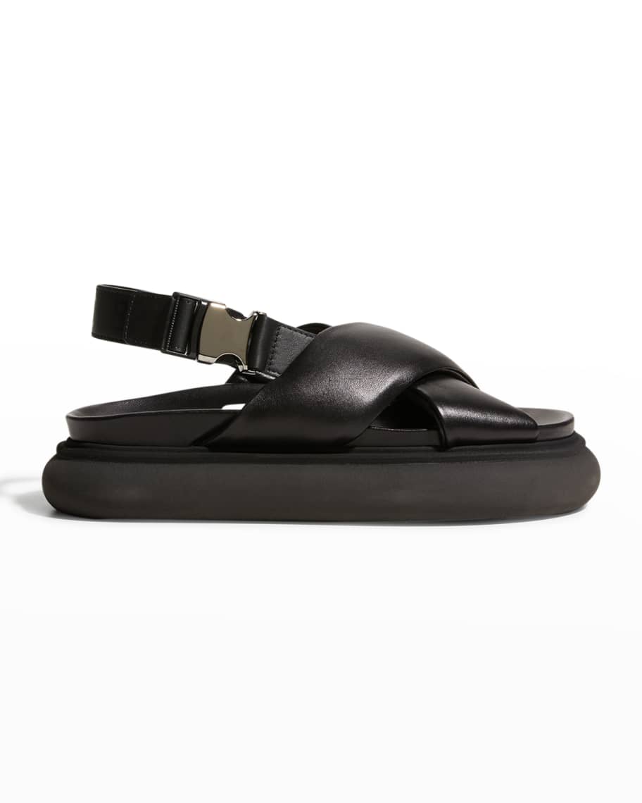 Moncler Solarisse Leather Crisscross Slingback Sandals | Neiman Marcus