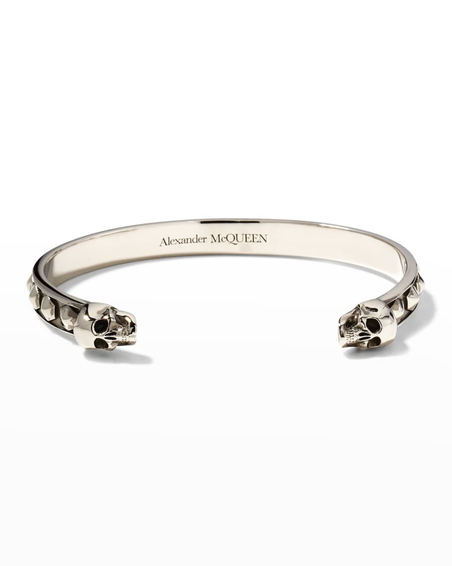 Alexander McQueen Men's Skull & Studs Brass Cuff Bracelet | Neiman 
