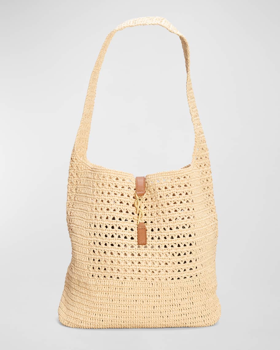 Saint Laurent YSL Crochet Raffia Hobo Bag Neiman Marcus