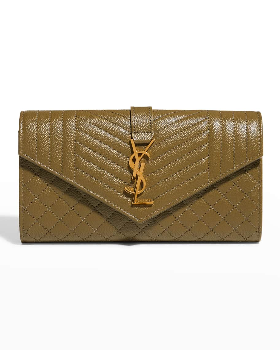 Saint Laurent YSL Triquilt Flap Continental Wallet | Neiman Marcus