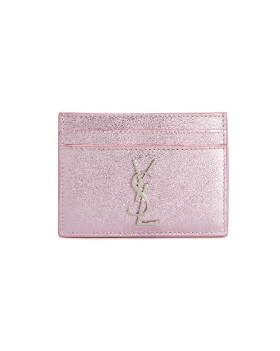 Saint Laurent YSL Metallic Leather Card Case Neiman Marcus