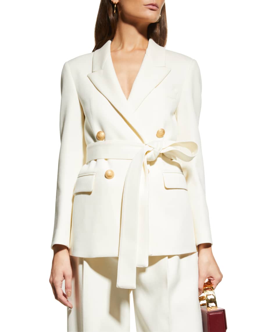 Palm Angels Double-Breasted Belted Blazer | Neiman Marcus