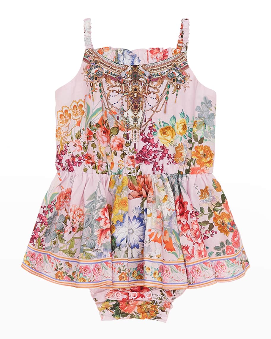 Camilla Girl's Flower Child Ruffle Dress, Size 3M-24M | Neiman Marcus
